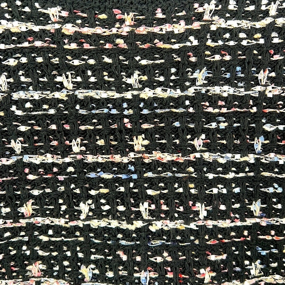 fab'rik Fate Black Multi Color Tweed Fringe Top Size Small - Picture 8 of 11